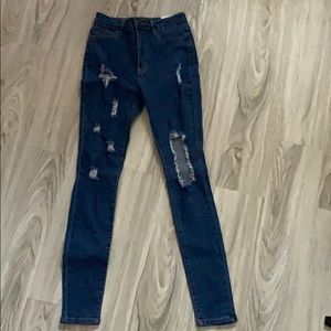 Fashion Nova Blue Washed Jeans